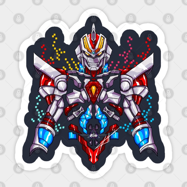 Superhuman Samurai Syber Squad Gridman Sticker by Hamimohsin